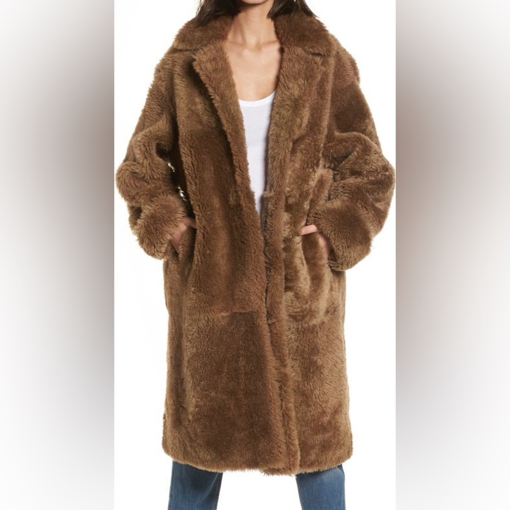 Luxurious Topshop Boutique Longline Genuine Shearling Coat